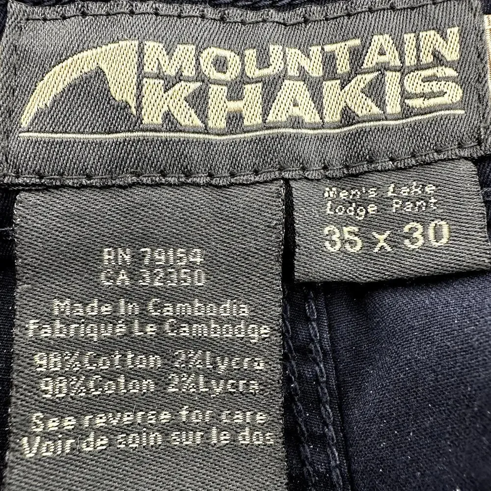 Mountain Khakis Lake Lodge Pants Straight Leg Relaxed Fit Navy Blue 35x30